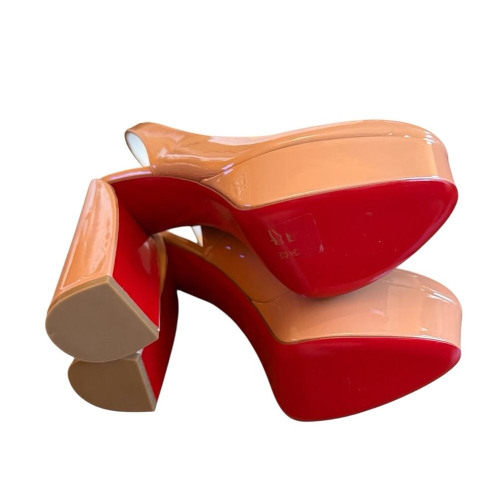 Christian Louboutin Nude Patent Leather Movida Sling 130 Heels EU 39.5 US 9.5 - Picture 14 of 15